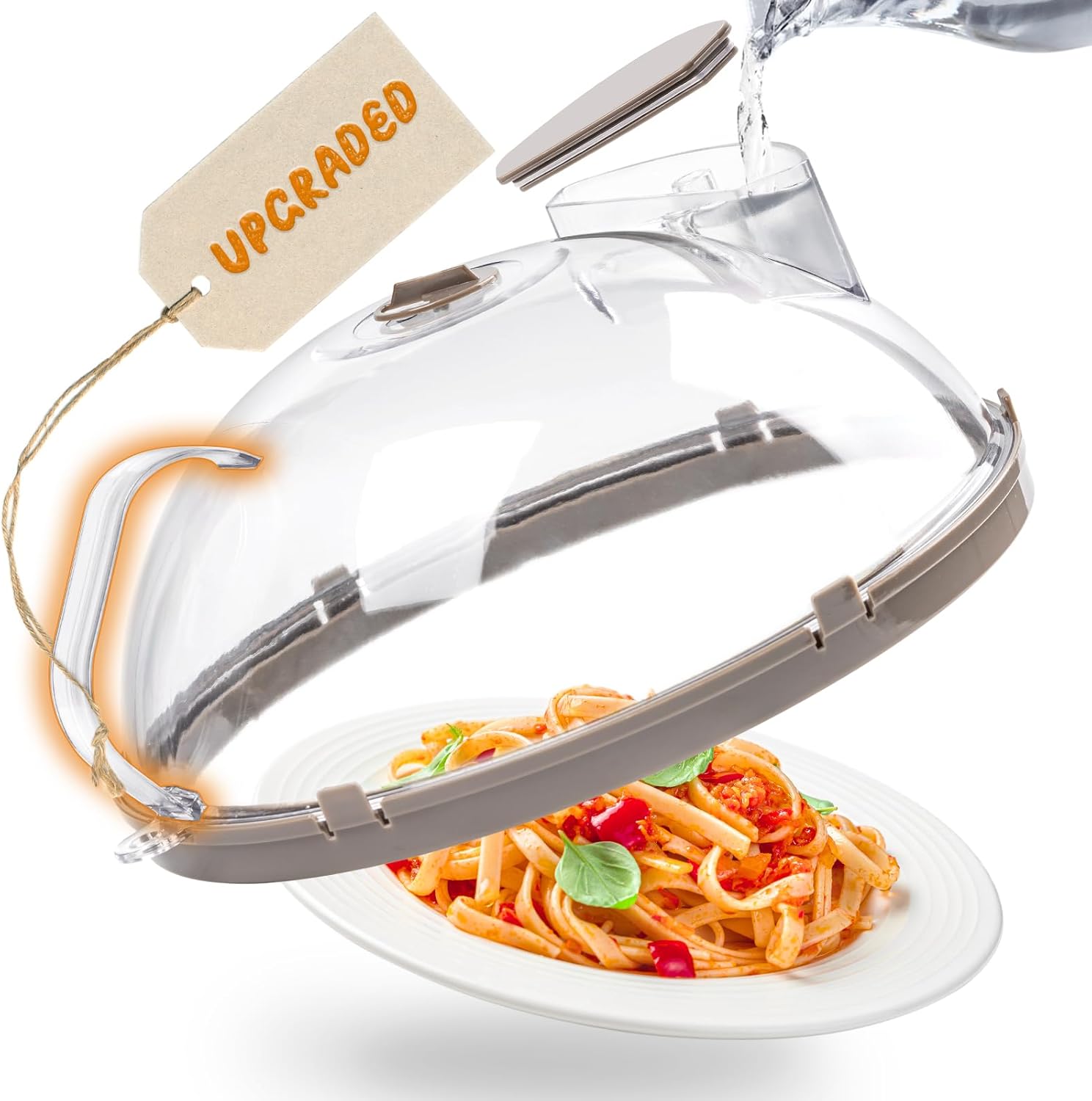 🍽️12" Microwave Food Cover with Steam Vent & Handle