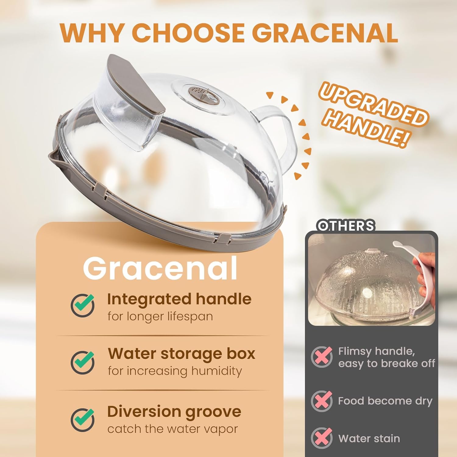 🍽️12" Microwave Food Cover with Steam Vent & Handle