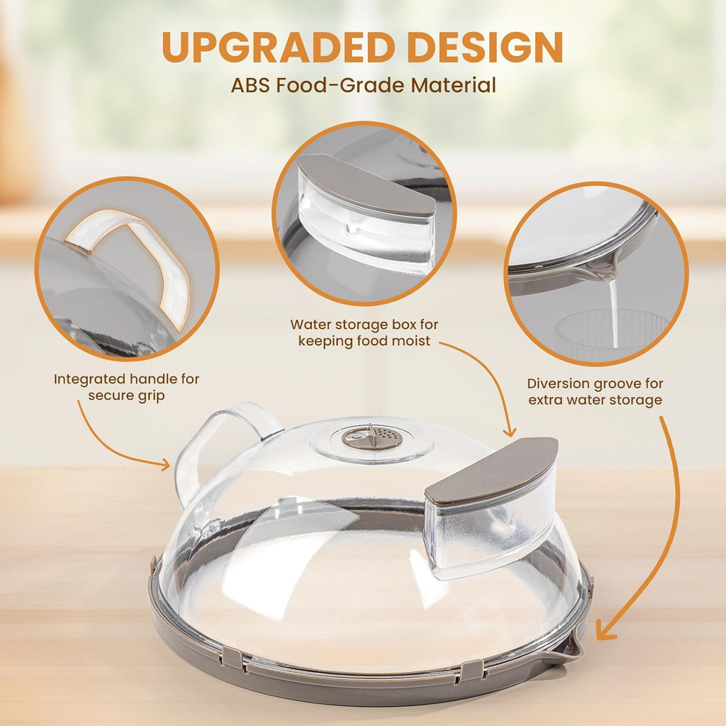 🍽️12" Microwave Food Cover with Steam Vent & Handle