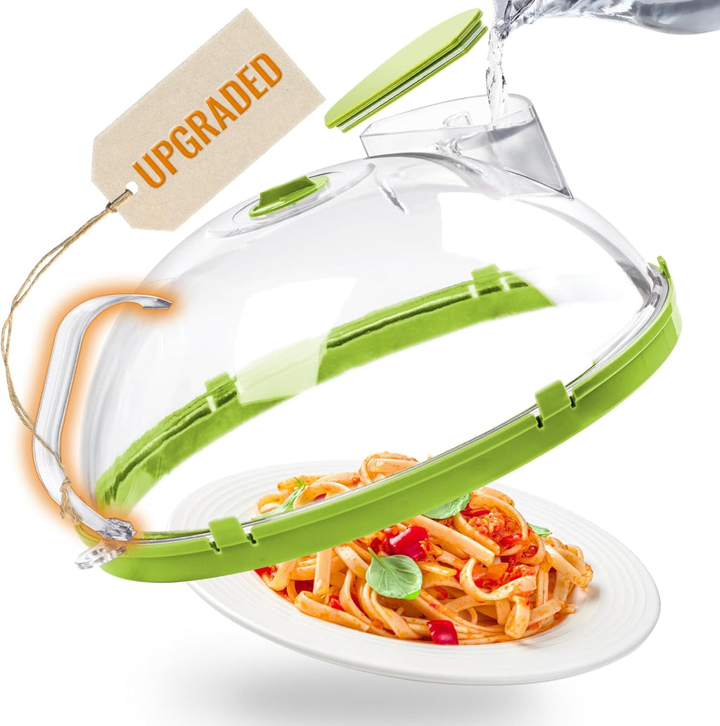 🍽️12" Microwave Food Cover with Steam Vent & Handle