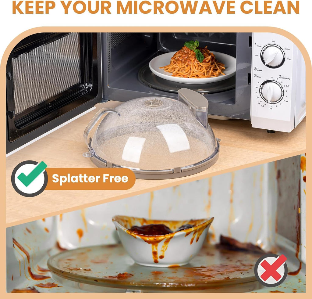 🍽️12" Microwave Food Cover with Steam Vent & Handle
