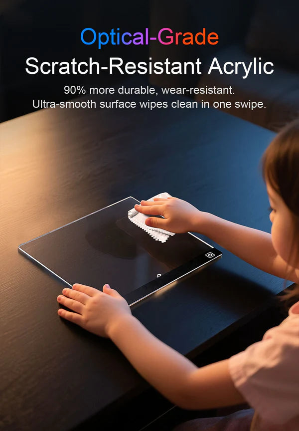 4-Color LED Acrylic Drawing Night Light – USB Erasable Creative Lamp for Kids